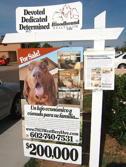 real estate sign. A real estate sign of the