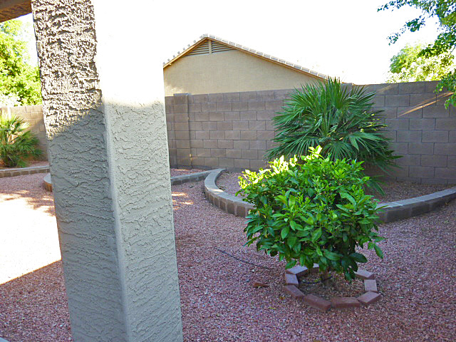 Low maintenance, landscaped backyard